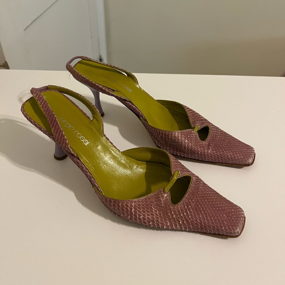 Vintage Sergio Rossi Python Slingback Heels